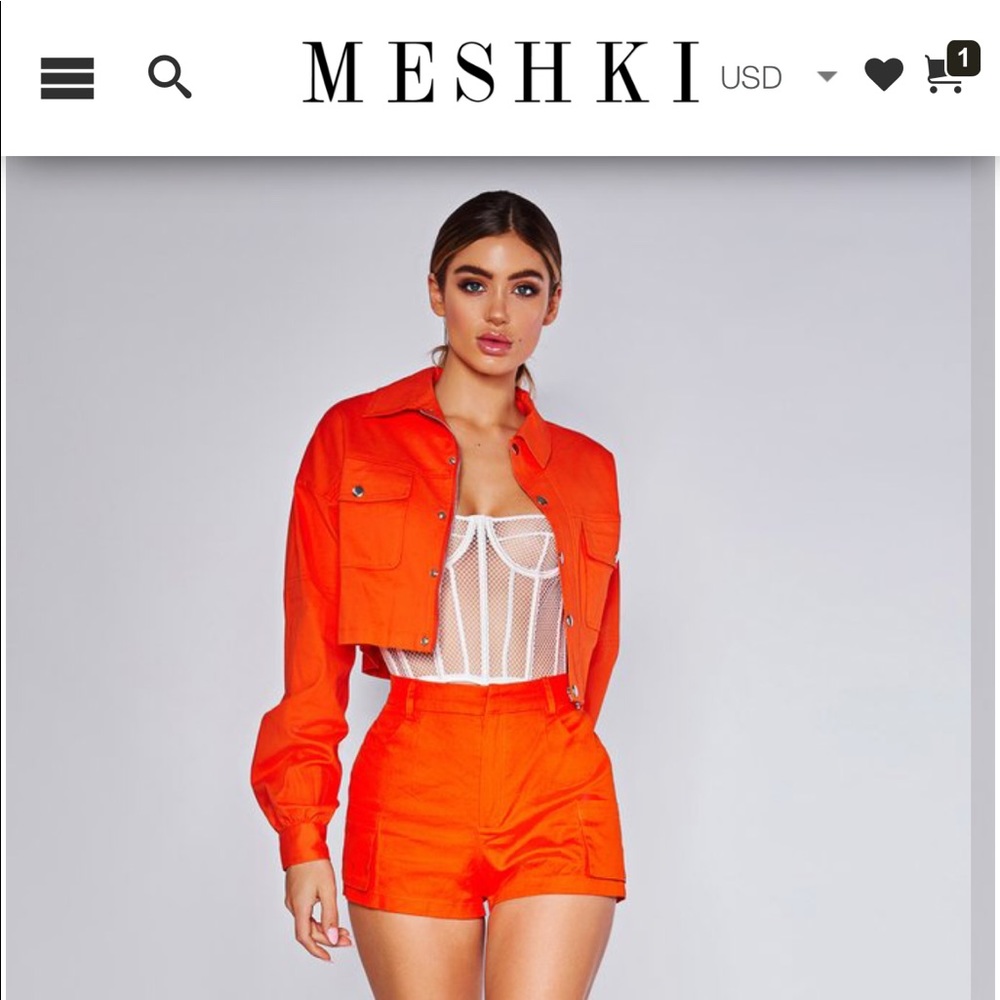 MESHKI Orange Shorts XL